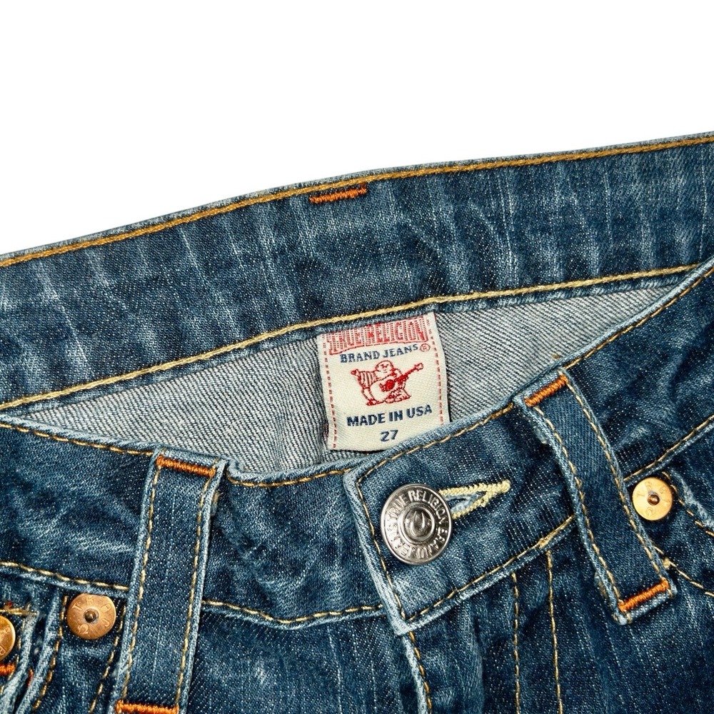 True Religion Billy Straight Jeans Womens Size 27 Western Rodeo School Denim - Picture 11 of 14